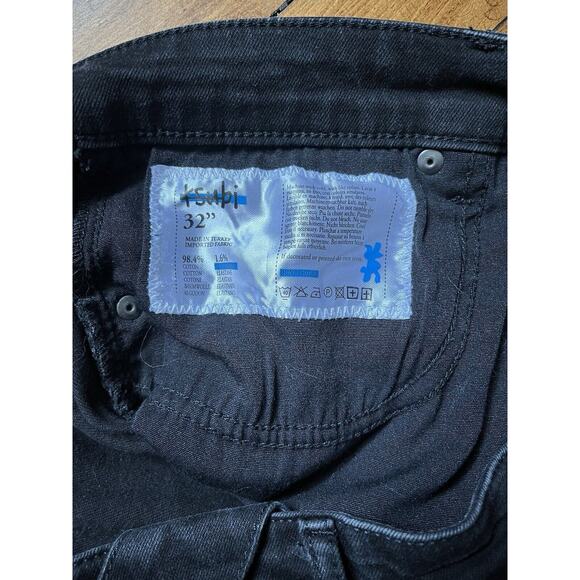 Ksubi Jeans Mens 32 Black Slim Straight Denim Stretch Button Fly - Picture 5 of 6